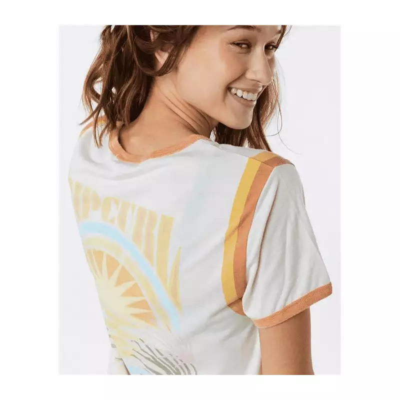 Teeshirt femme RIPCURL Ringer Surf Revival Tee Off White