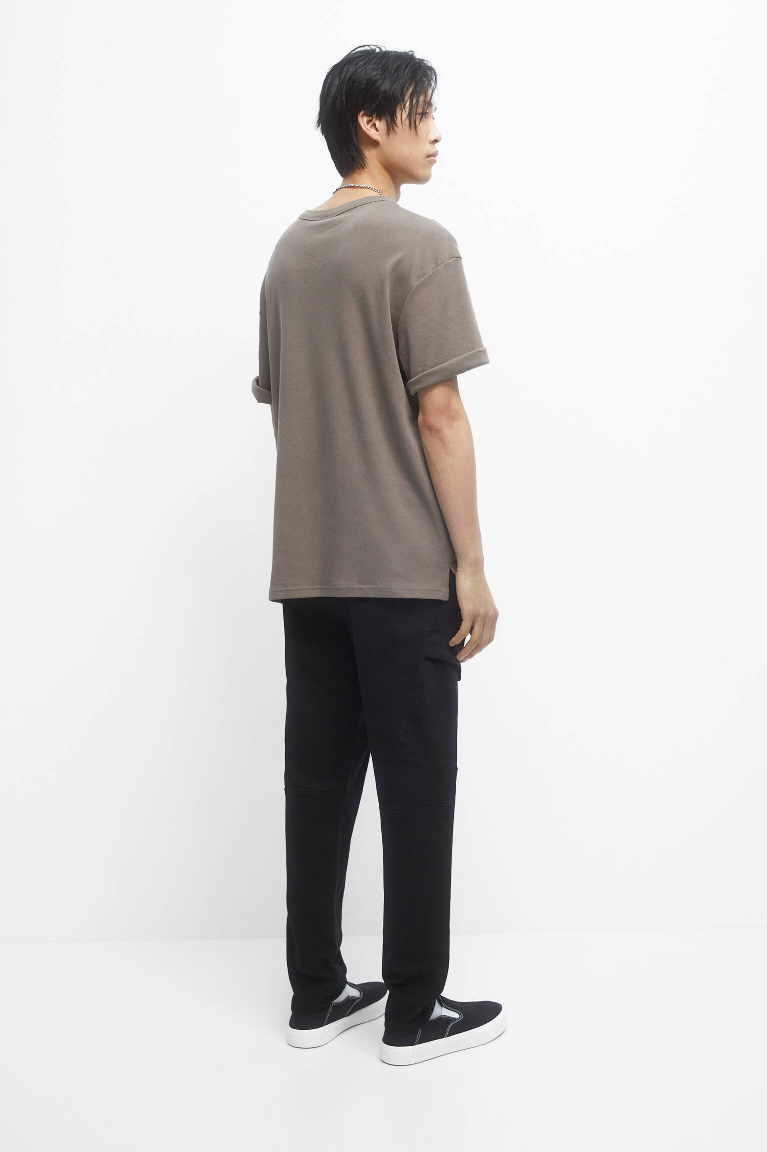 Calça jogger cargo de malha macia - preta