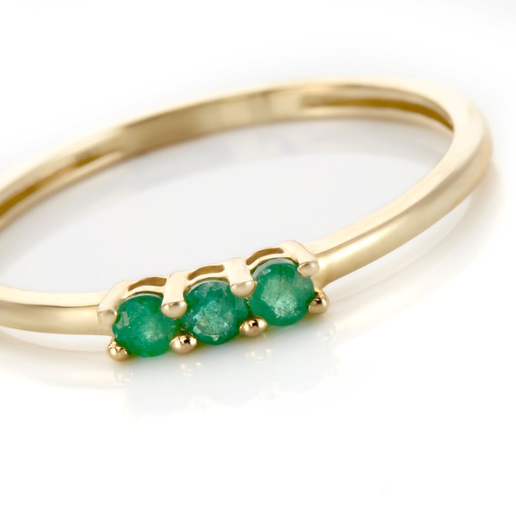 Bague Richie Or Jaune Emaraude