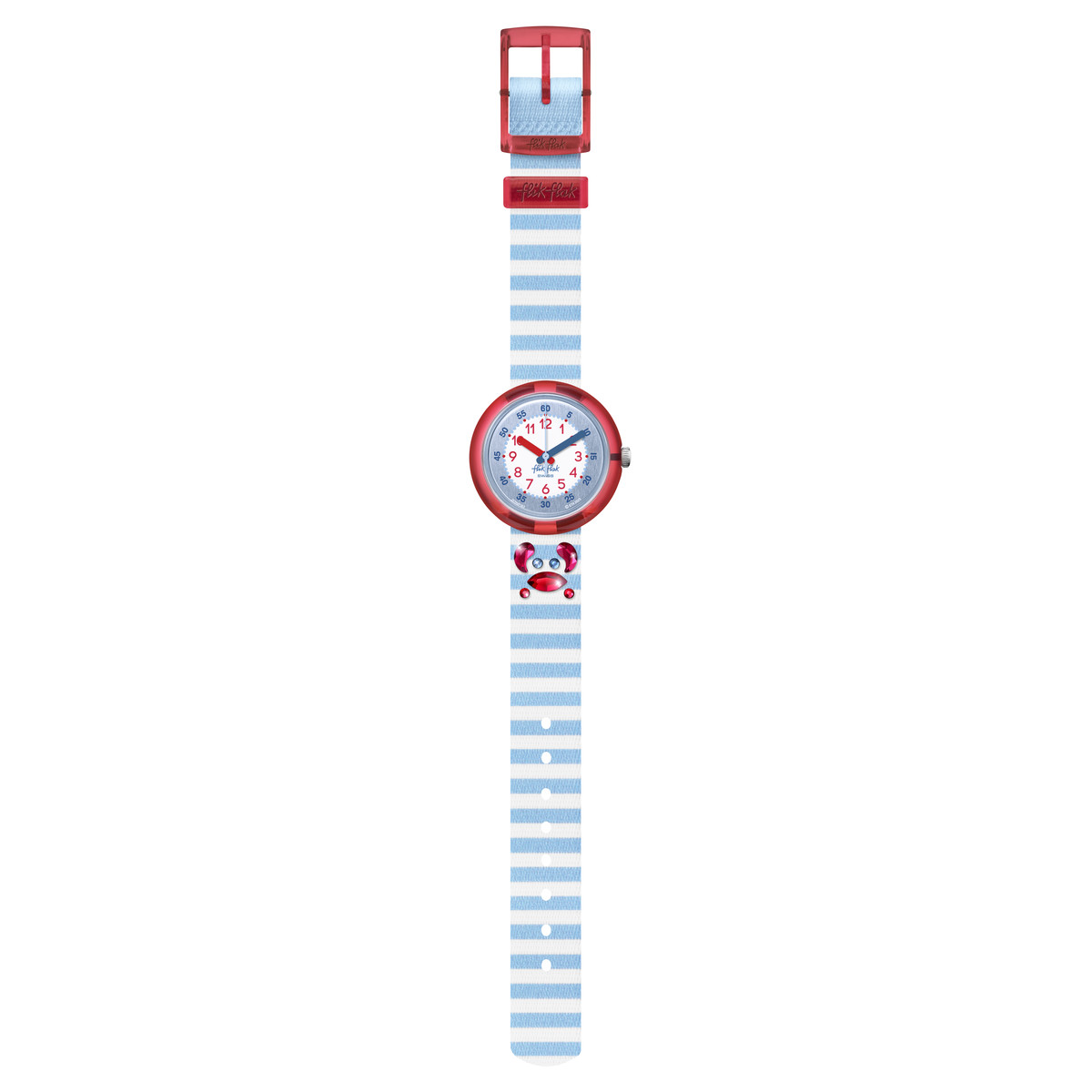 Montre FLIK FLAK Shine bright Shining crab enfant plastique biosourcé bracelet PET recyclé bleu