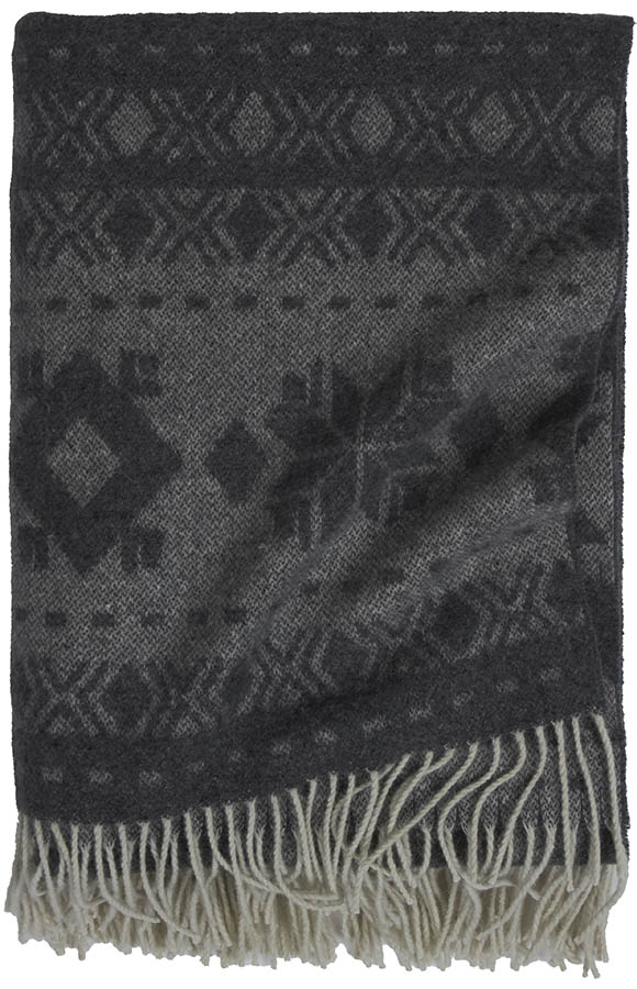 Mavis merinoullpledd 130x170 grå
