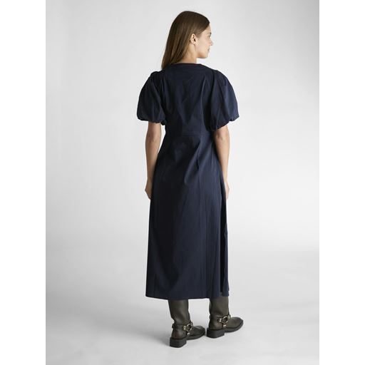 Neo Noir Illana Poplin Kjole, Navy, 34