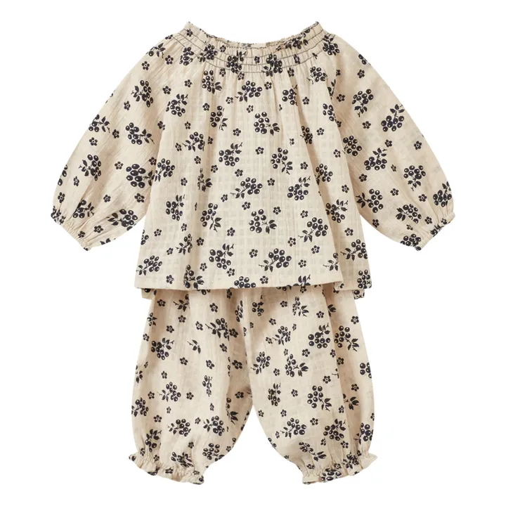 Caramel Blouse + Pantalon à Fleurs Burnet | Ecru