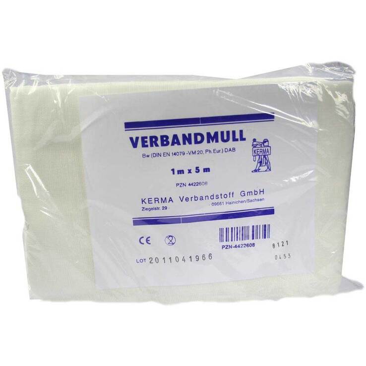 Verbandmull 1x5m unsteril, 1 St