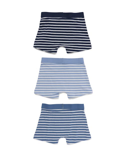 3 boxers enfant coton stretch bleu