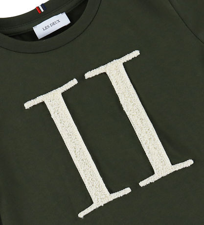 Les Deux T-Shirt - Zugabe Bouclé - Forest Green/Ivory