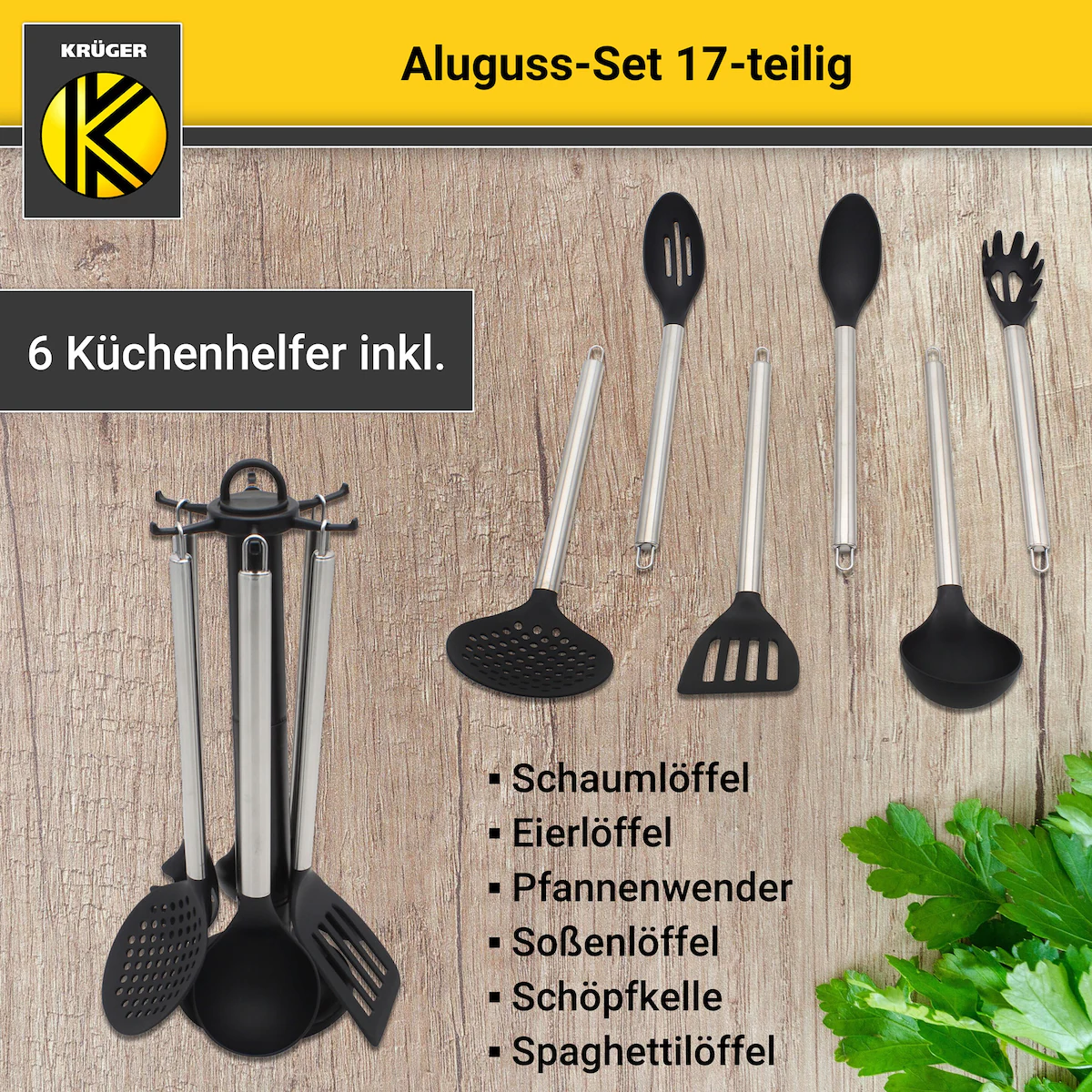 Karl Krüger - Aluguss-Topfset, 17-teilig - lila