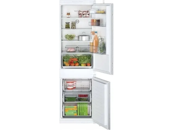 Bosch Serie | 2 KIN86NSE0 - Køleskab/fryser - bund-fryser - til indbygning - niche - bredde: 56 cm - dybde: 55 cm - højde: 177.5 cm - 260 liter - Klasse E