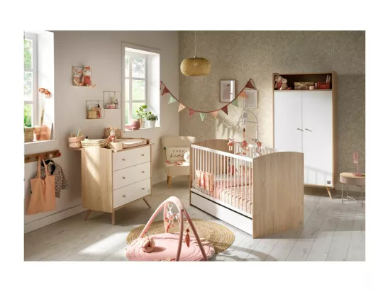 Lit évolutif 70x140 Access - Blanc et bois