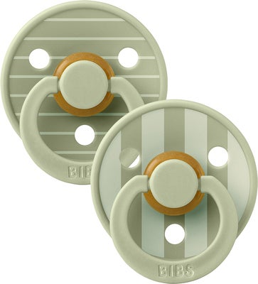 BIBS Studio Colour Smokk 2-Pack Lateks Str 1 Rund, Pin/Sage Mix