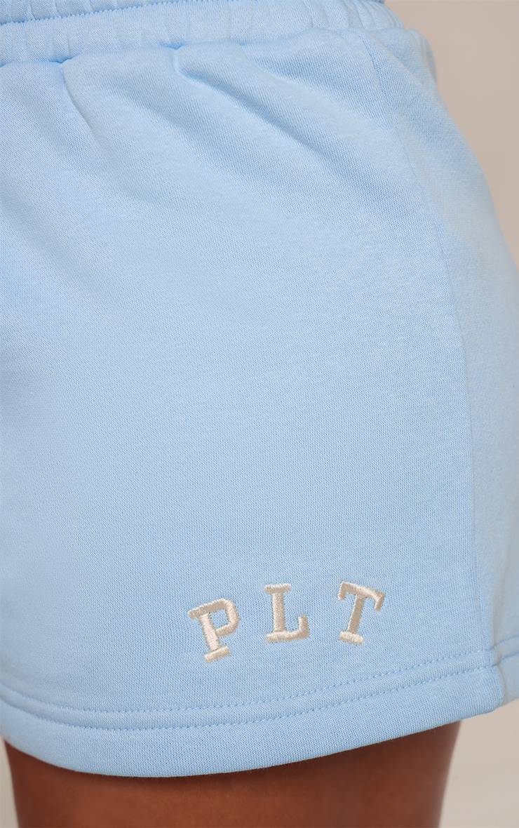 Bleu Clair Short Molleton Logo PLT Contrasté