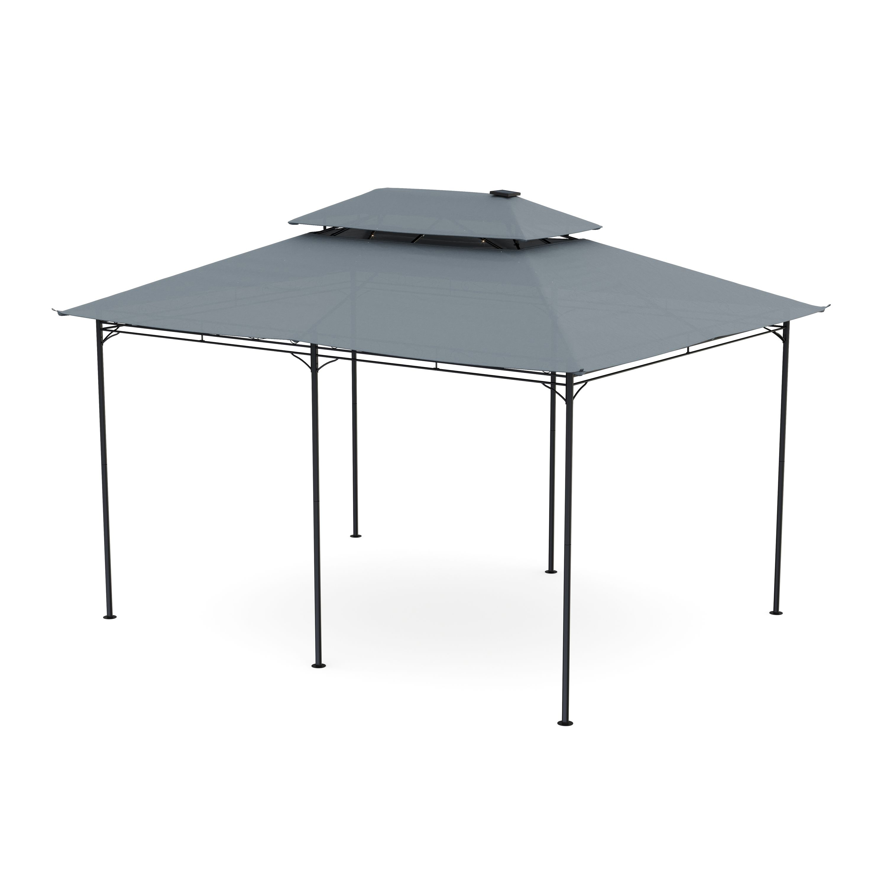 Dach Gartenpavillon LED ROYAL 4 x 3 m grau
