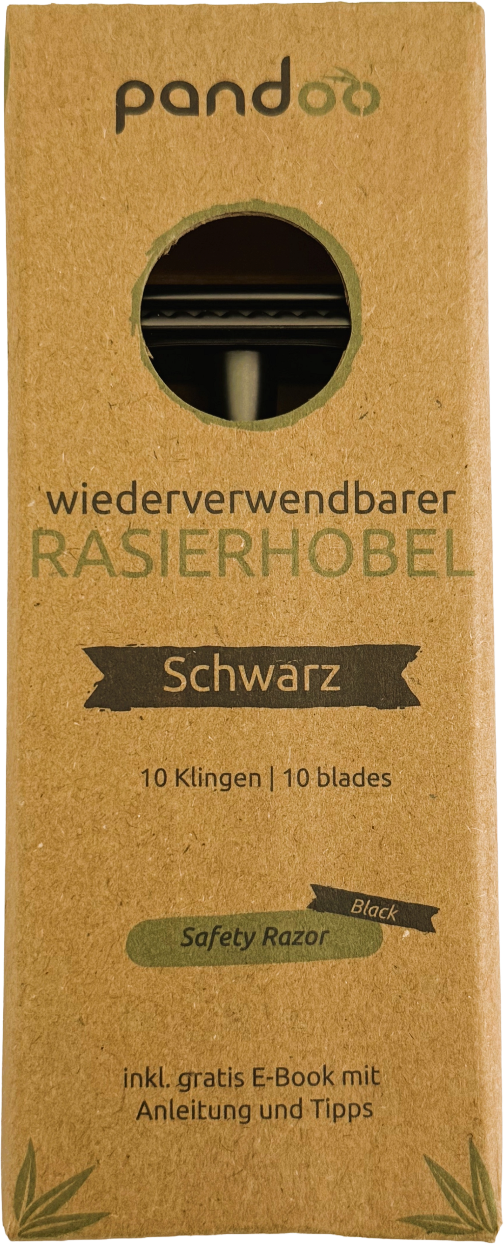 pandoo  Rasierhobel mit Metallgriff, schwarz