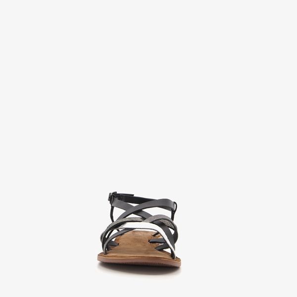 TwoDay dames sandalen zwart/zilver
