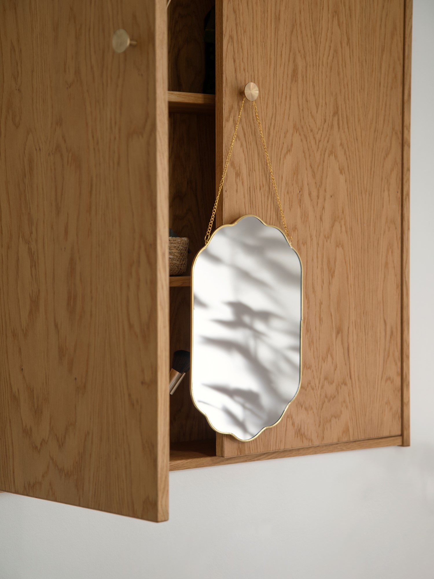 Spejl | Glas/rustfrit stål/jern. 25 x 35 cm. | Gold