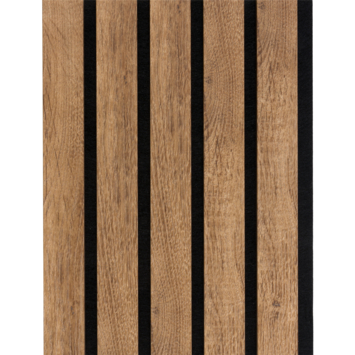 Kleurstaal lattenwand Decowall Advanced brons eiken 18x30 cm