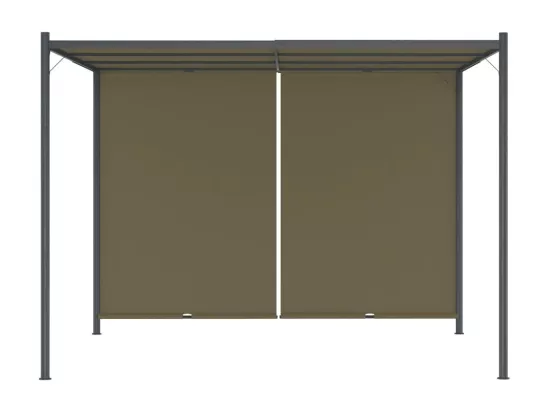 Pergola de jardin avec auvent rétractable 3x3 m Taupe 180 g/m²