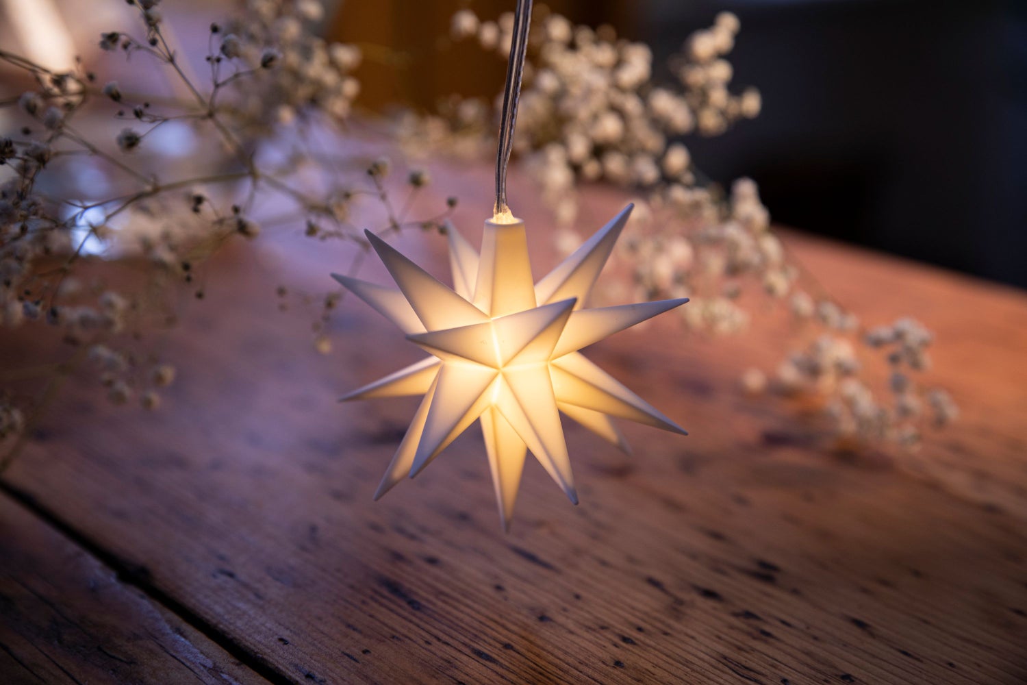 Sterntaler Decoratieve Ster | Kerstster Babyster | 18 Punten | 8cm | Binnen | LED | Werkt op batterijen | Met timer