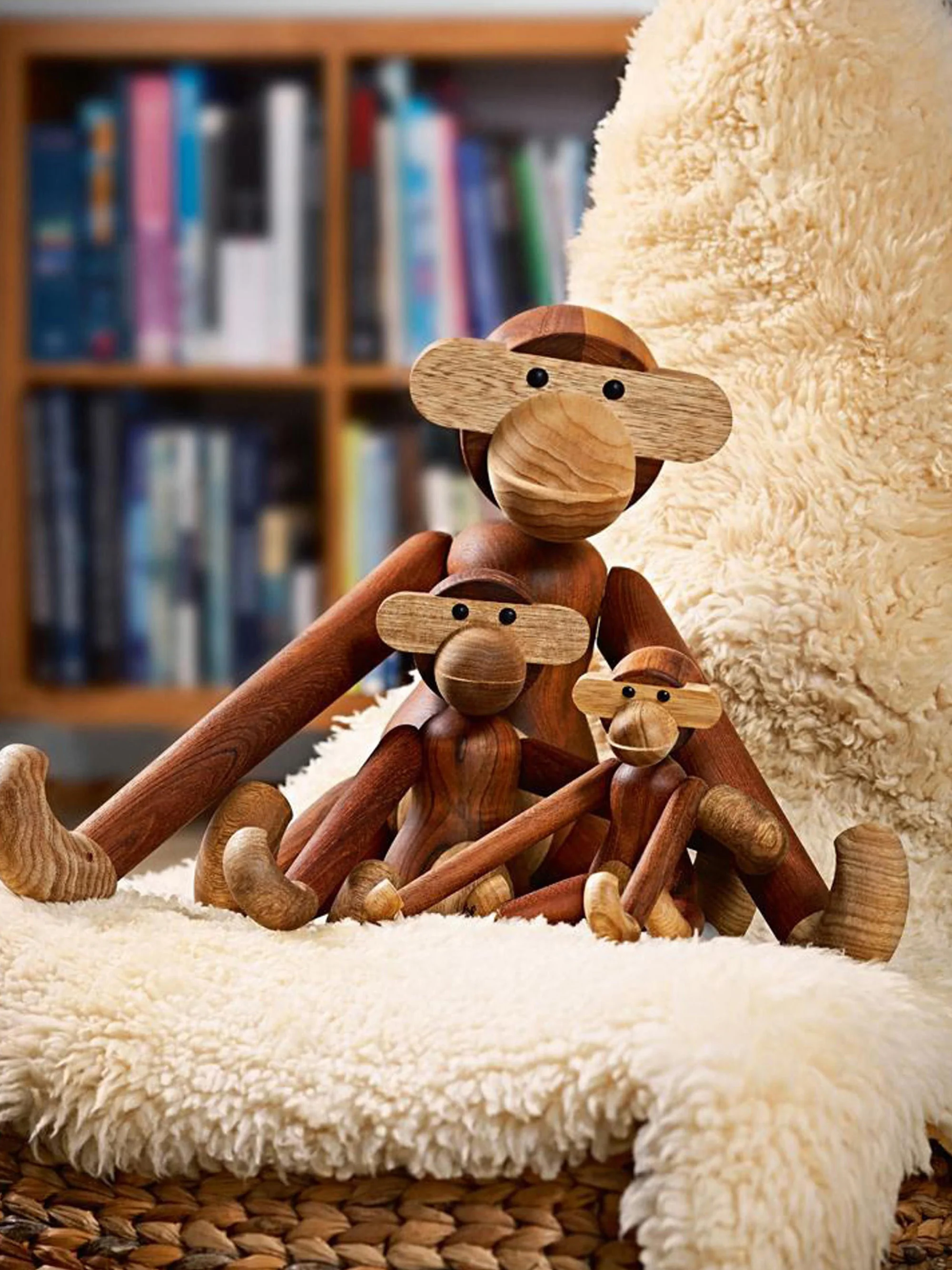 Handgemaakt teakhouten decoratief object Monkey