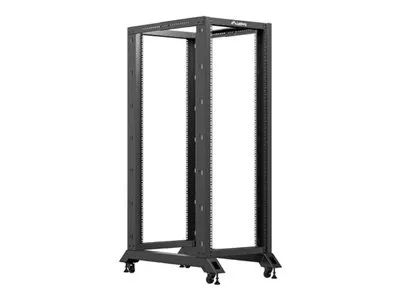 Lanberg - Rack åben ramme - 600 x 1000 mm - 4-pæl - fritstående, gulvstående - sort, RAL 9004 - 32U - 19