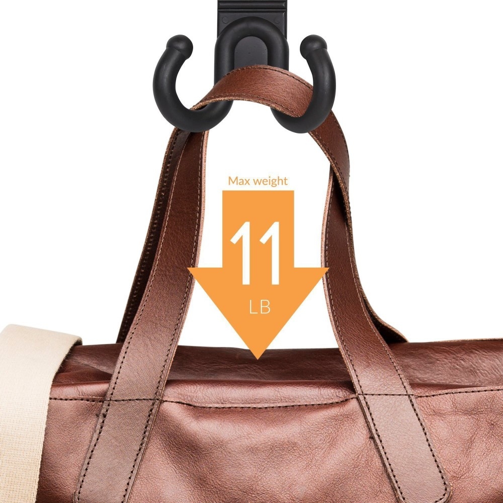 (2er Set) Universal Kopfstütze Organizer Halter Haken für Taschen - Schwarz
