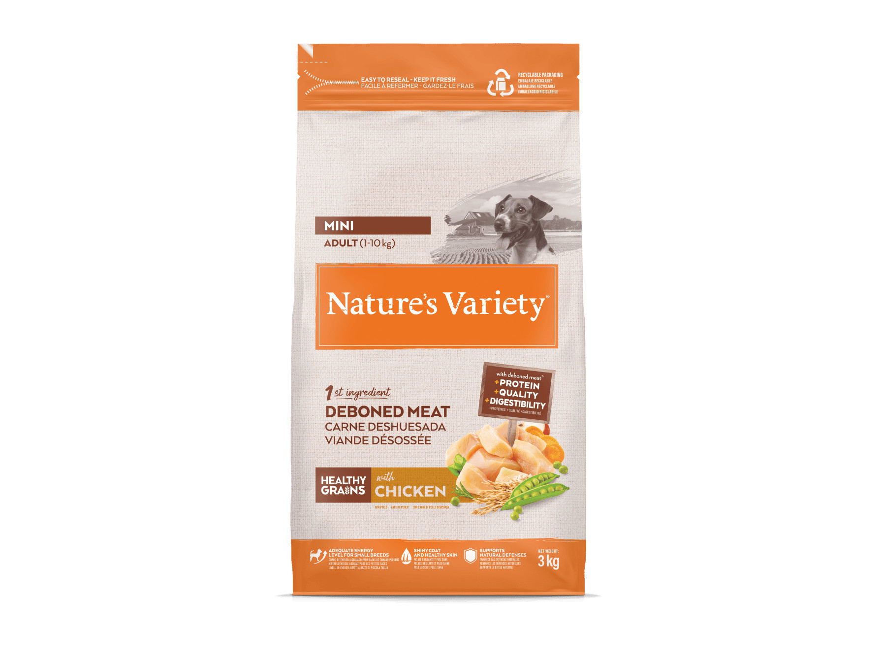 RAÇÃO CÃO NATURE'S VARIETY MINI ADULTO FRANGO 3KG