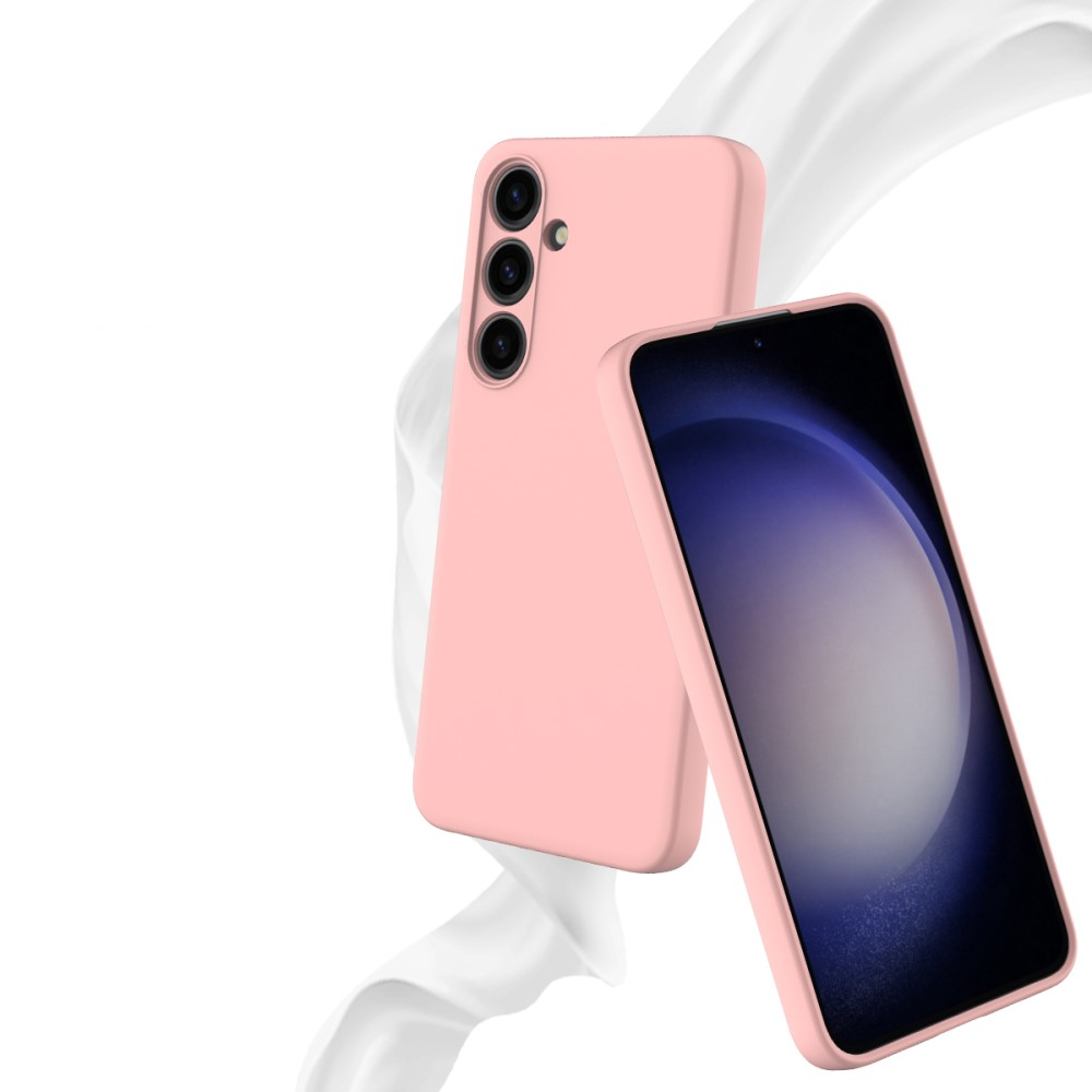 Samsung Galaxy S24  Plus Silikon Case Hülle mit Kameraschutz   Trageschlaufe - Rosa
