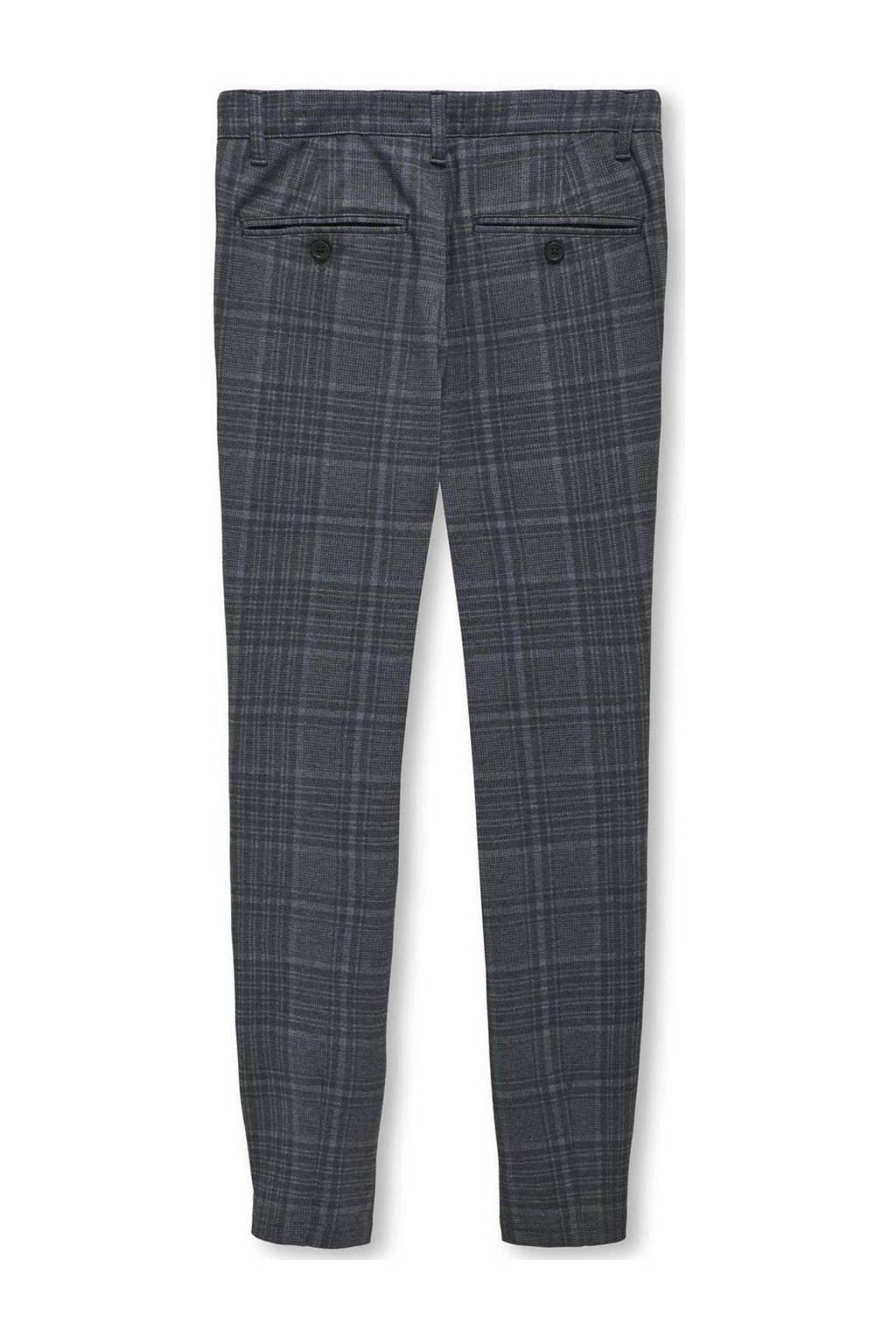 ONLY geruite tapered fit broek KOBMARK donkerblauw