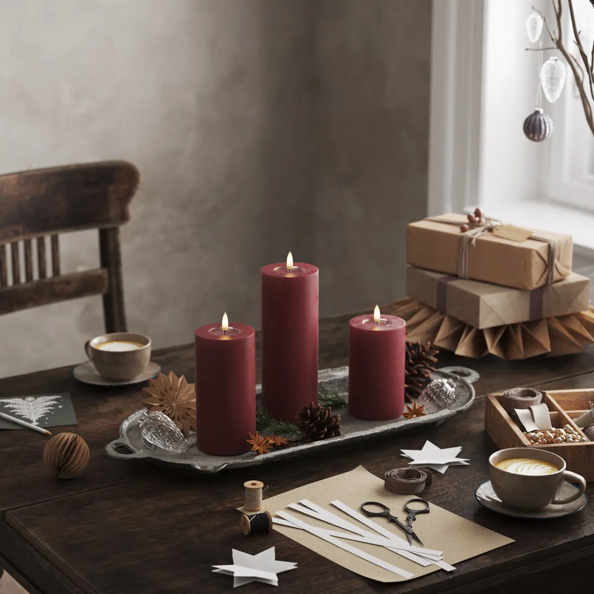 Deluxe Homeart Real Flame LED Bloklys