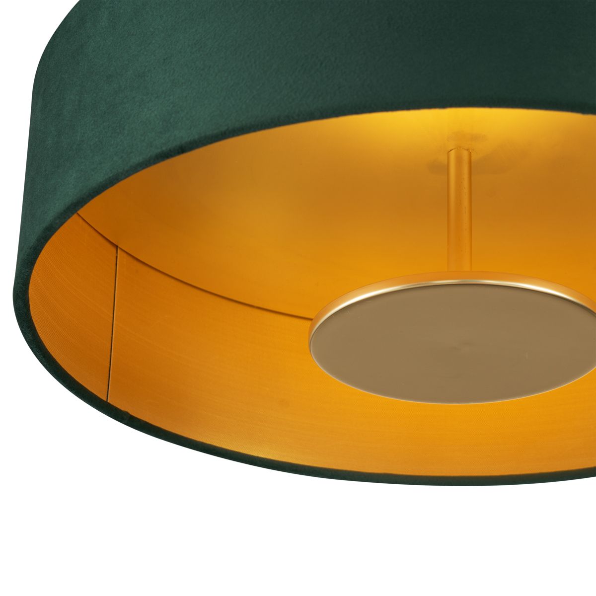 Moderne plafondlamp groen velours incl. LED 3-staps dimbaar - Bredow