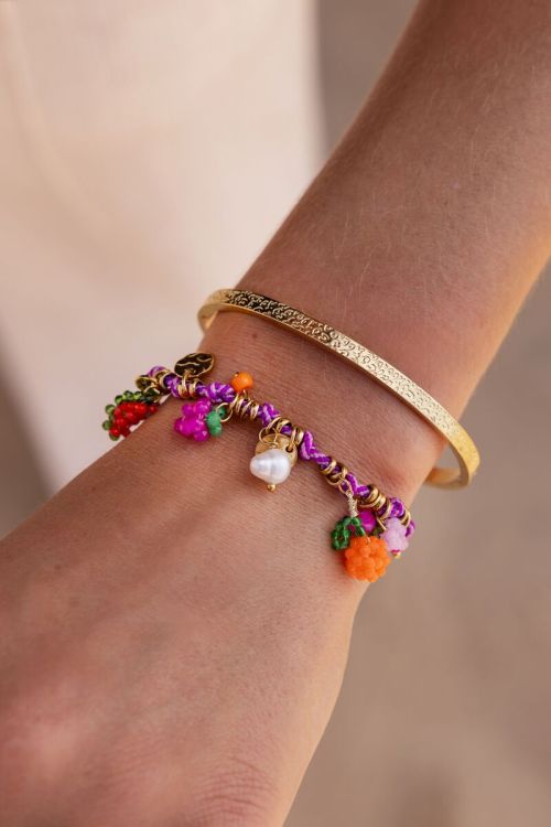 Art paarse touw armband tutti frutti