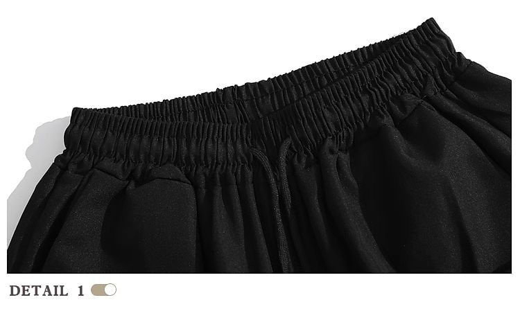purplelouve - Effen cargoshorts met trekkoordtaille