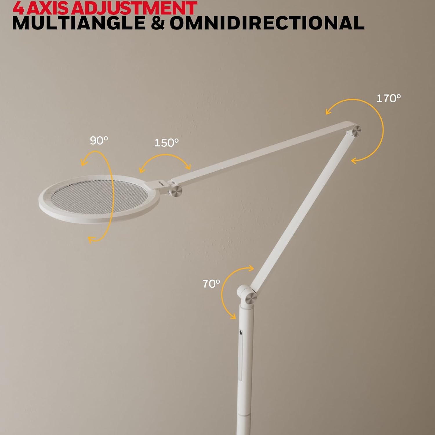 Honeywell LED Stehlampe - F01WT Sunturalux™ Augenfreundliche dimmbare Stehlampe mit Fernbedienung, 5 Farben & 5 Helligkeitsstufen verstellbare Lampe für Zuhause, Büro, Wohnzimmer, Weiß