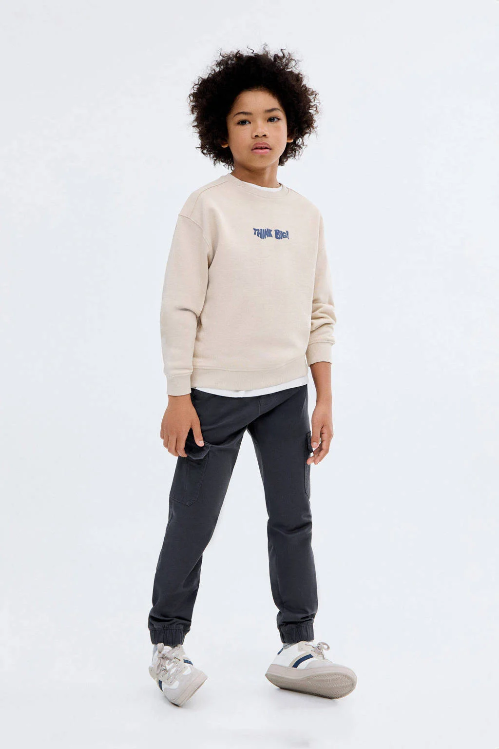 Mango Kids tapered cargo broek marine