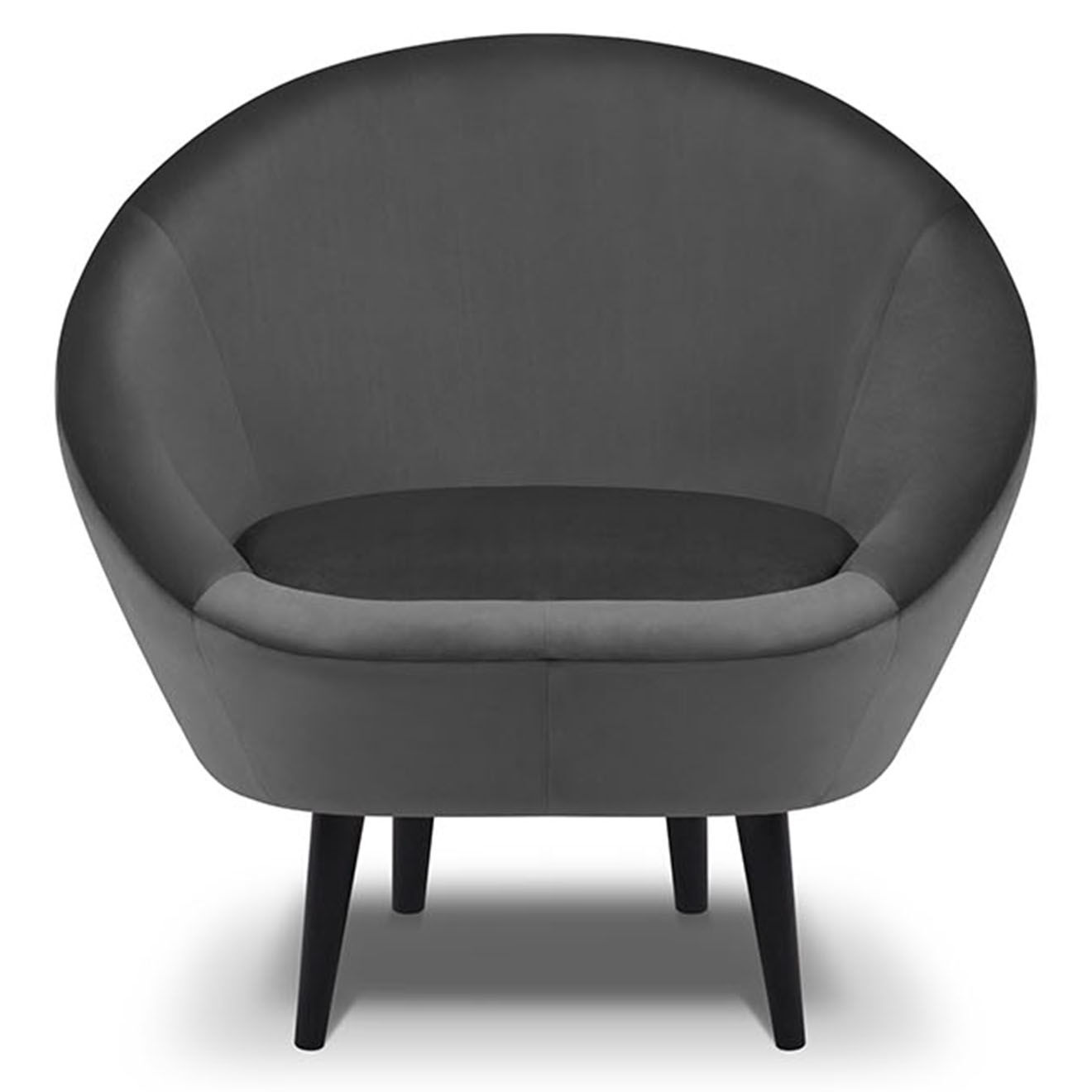 Mazzini Sofas Fauteuil velours petale gris foncé - 94x90x92 cm