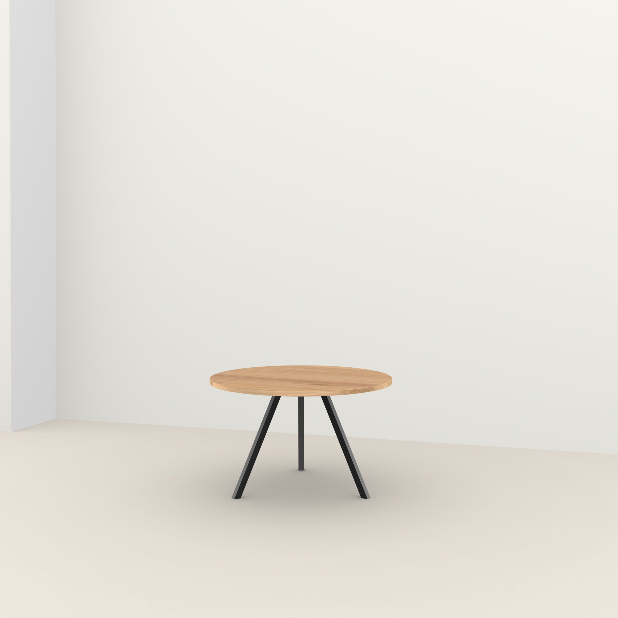 Studio HENK tafel New Classic Rond Tripod, zwart frame - Smart Collectie ⌀100 | Eikenhout | Verjongde Rand | Frame Zwart