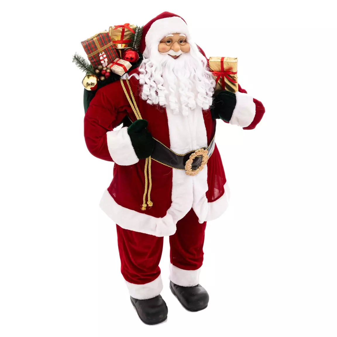 Père Noël déco traditionnel (H124 cm) Velours