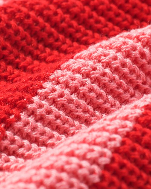 pull en grosse maille à rayures rouge