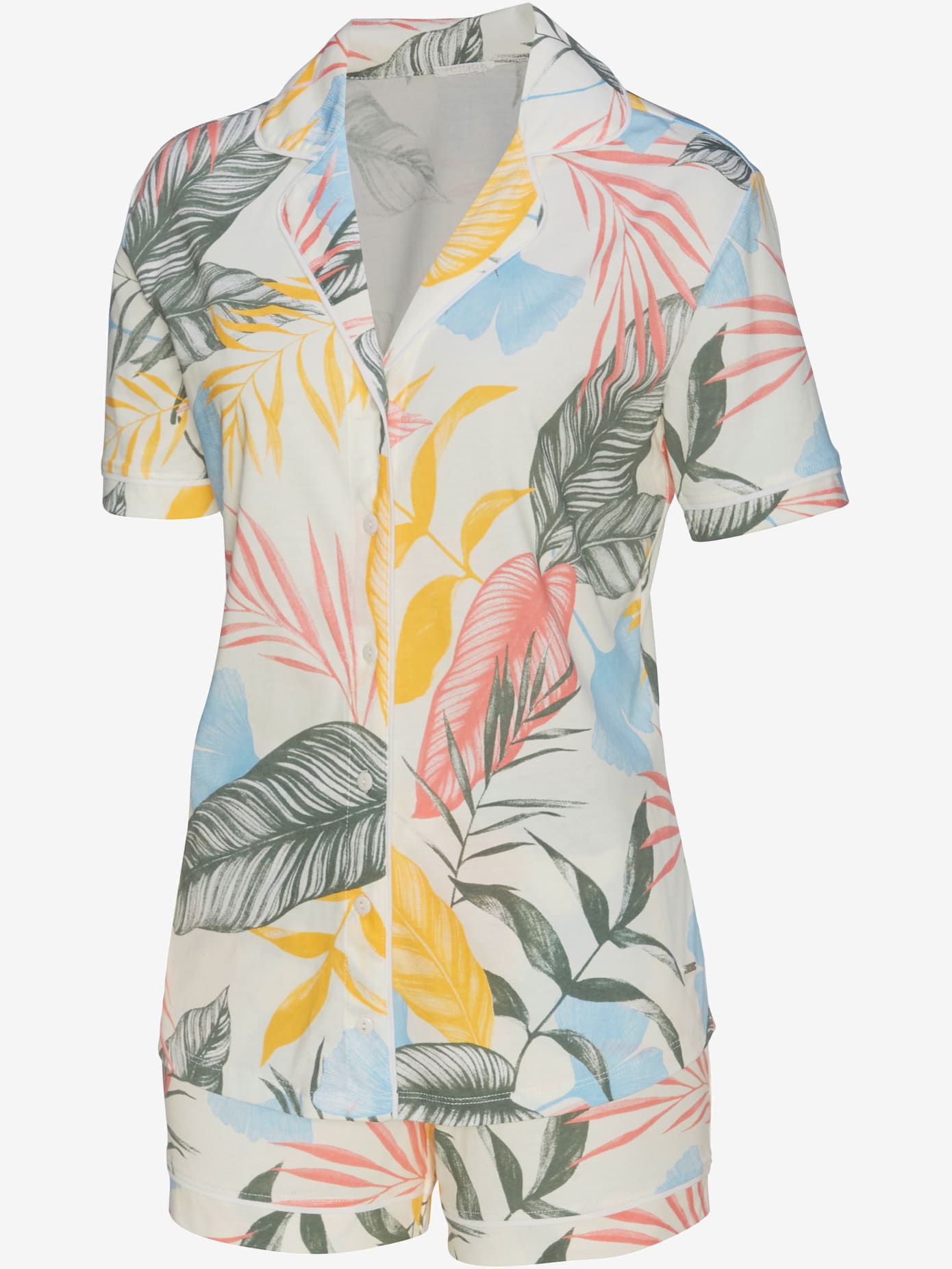 Pyjama court classique à motif tropical