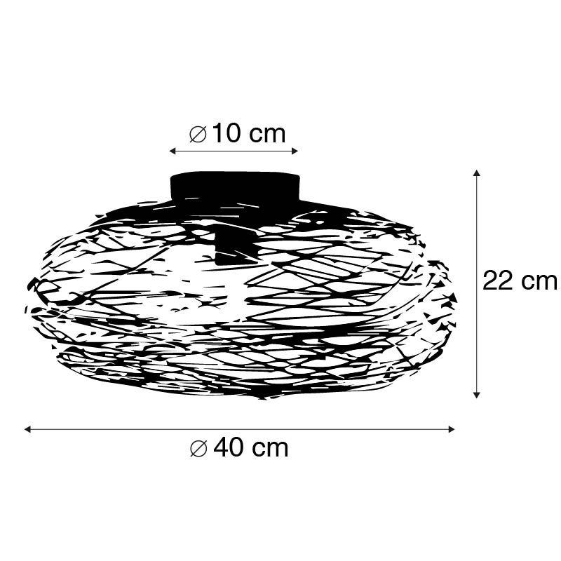Design plafondlamp zwart ovaal - Sarella