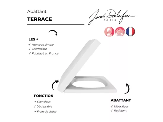 WC suspendu JACOB DELAFON Terrace + Abattant Economie d'eau
