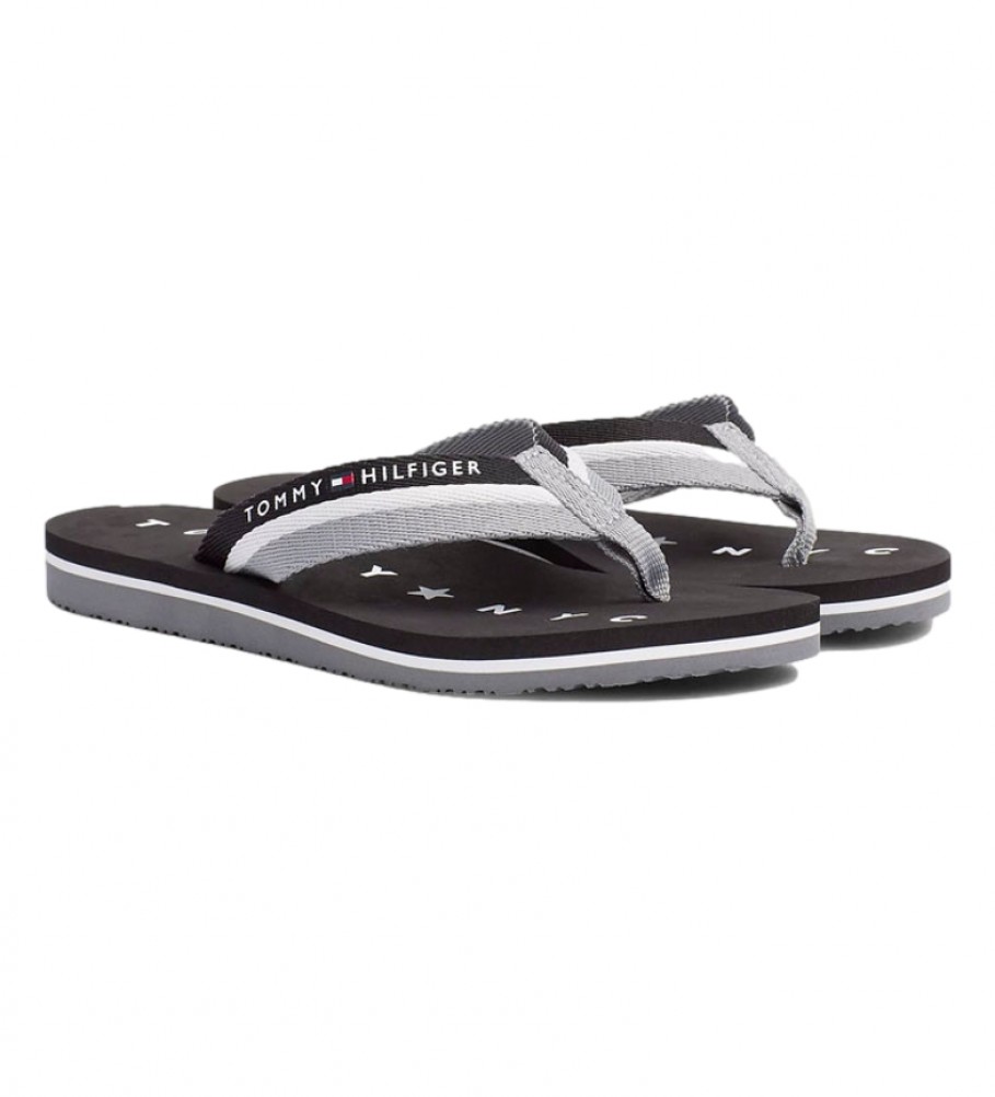 Chinelo preto Tommy Hilfiger Tommy Loves NY