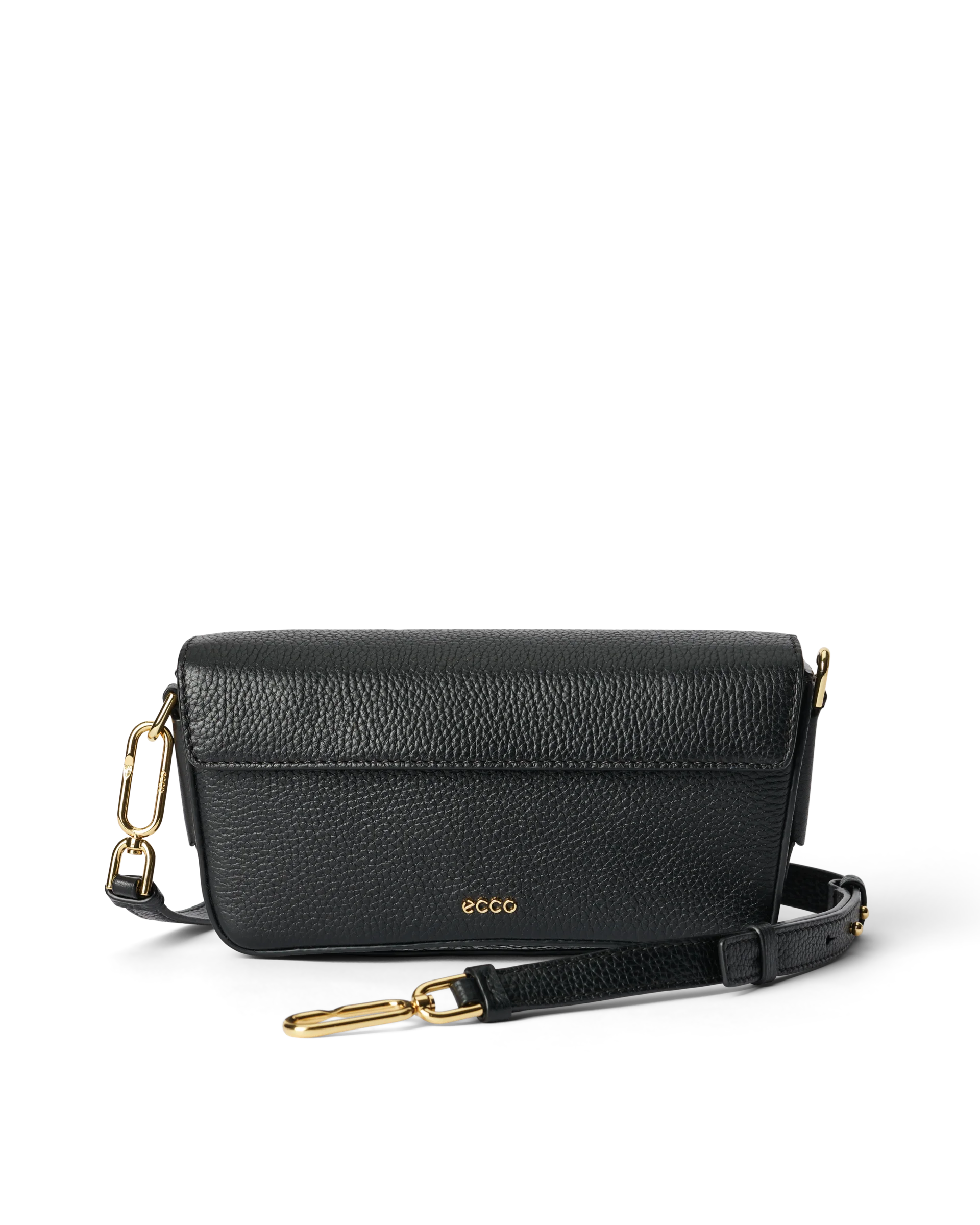 ECCO Pinch Bag Umhängetasche aus Leder Schwarz 13X25X7 cm