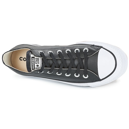 Converse - CHUCK TAYLOR ALL STAR LIFT CLEAN LEATHER OX - Noir / Blanc