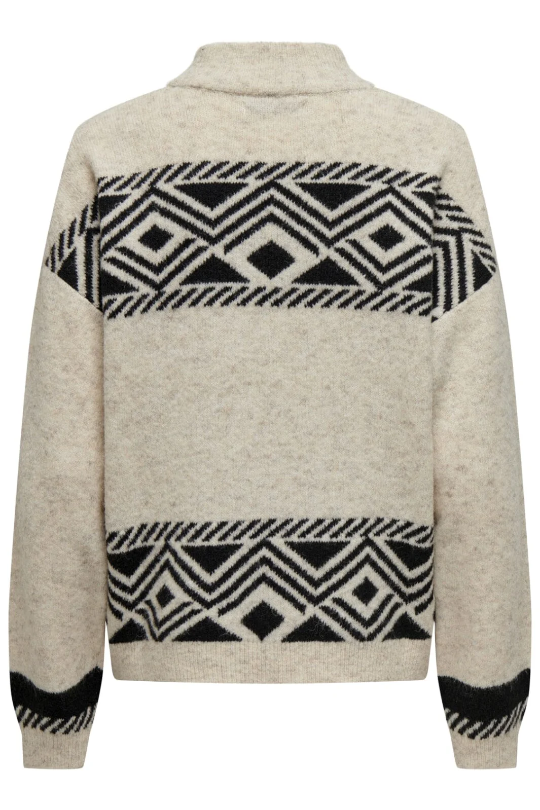 Only Onlvictoria L/S Pullover Knt 4478530 pumice stone black jacquard