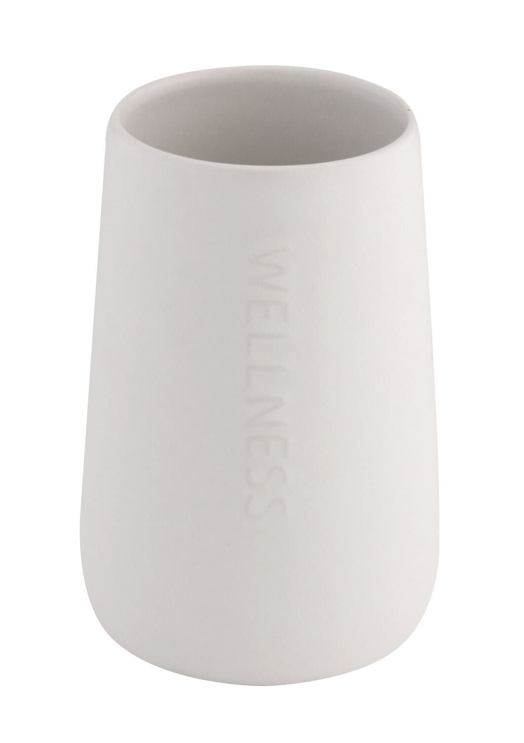 Zahnputzbecher Bonja Wellness 8,5x13 cm weiß Dolomit
