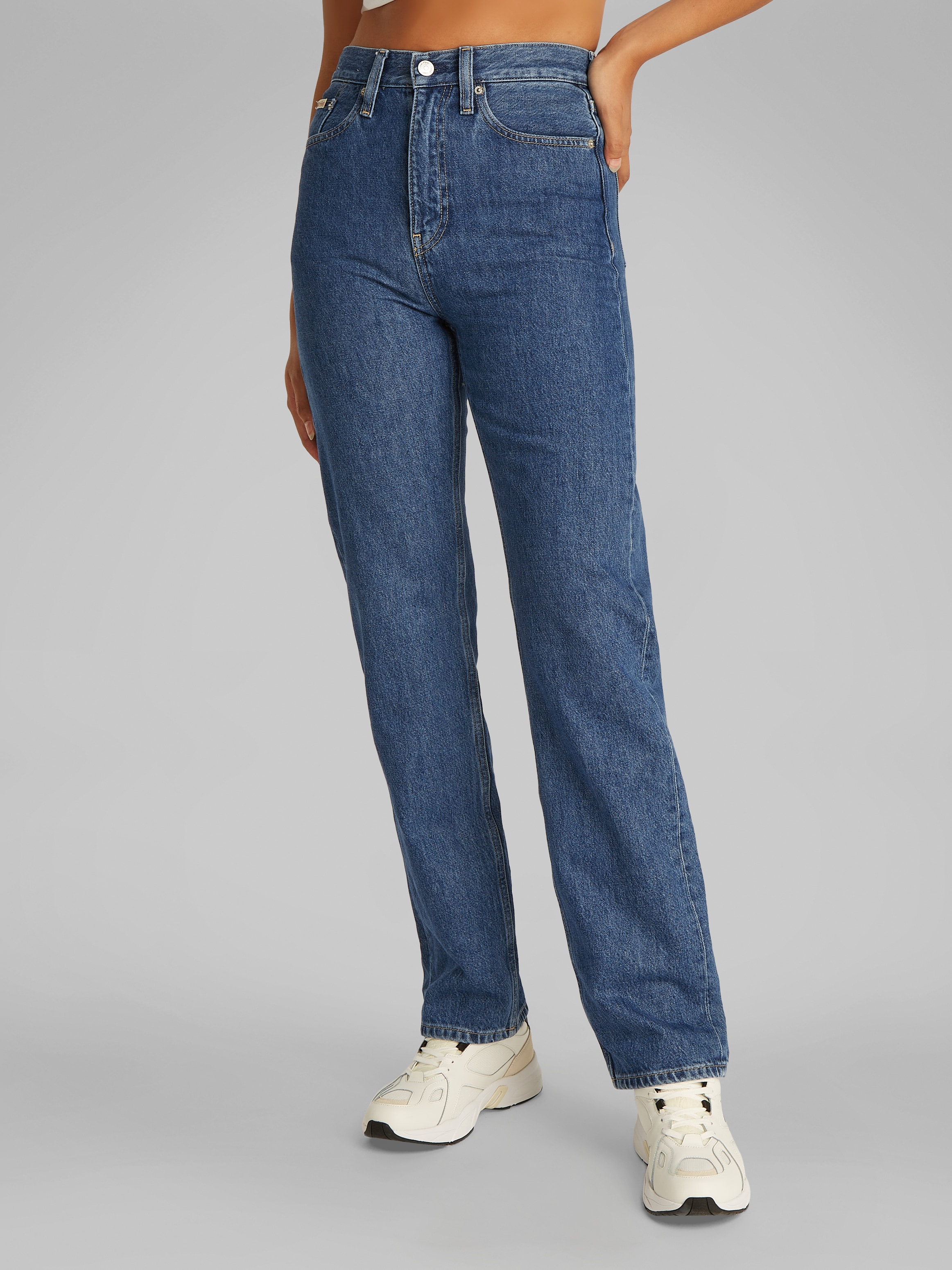 Calvin Klein Jeans Straight-Jeans »HIGH RISE STRAIGHT« in mittelblauer Waschung