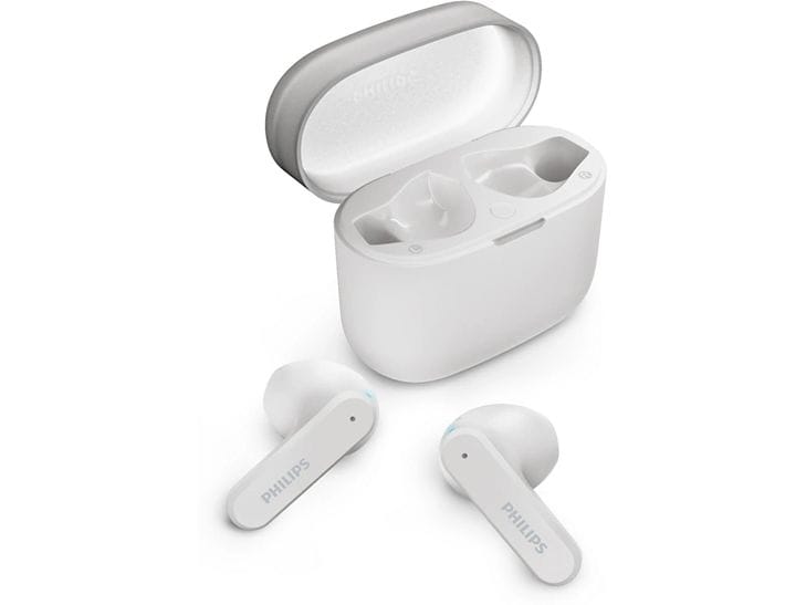Philips True Wireless In-Ear-Kopfhörer TAT2139WT/00 Weiss Drahtlose In-Ear-Bluetooth-Kopfhörer mit langer Akkulaufzeit und dynamischem Klang