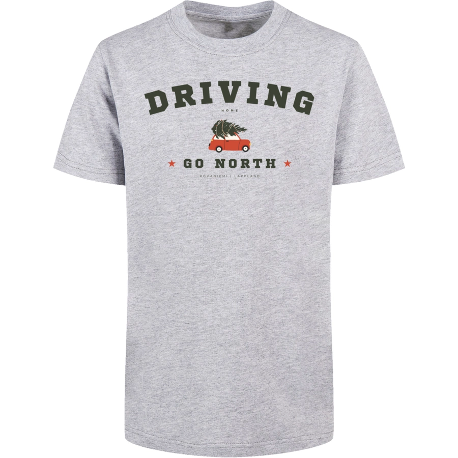 F4NT4STIC Basic Kids Tee Driving Home Weihnachten heathergrey