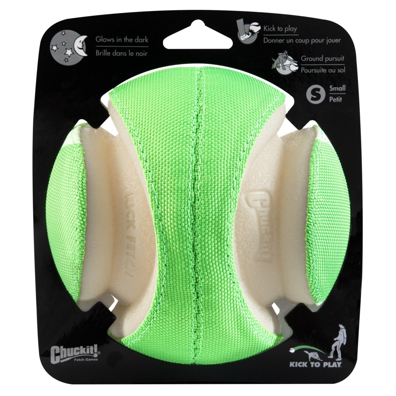 ChuckIt max glow kick fetch small